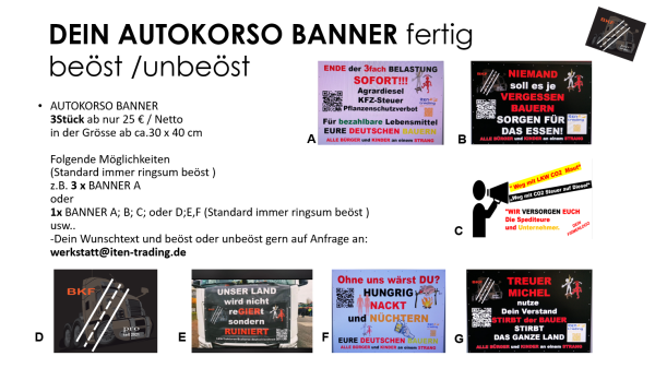 DEIN persönliches LKW Banner ca.0,3x0,4M-3er SET